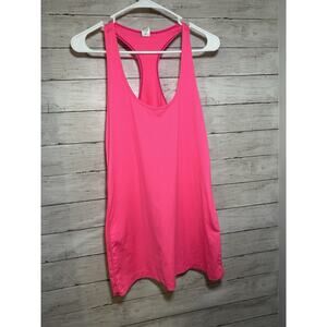 Womens L Hot Pink Workout Summer Tank Top Active Wear Sleeveless Lightweight EUC